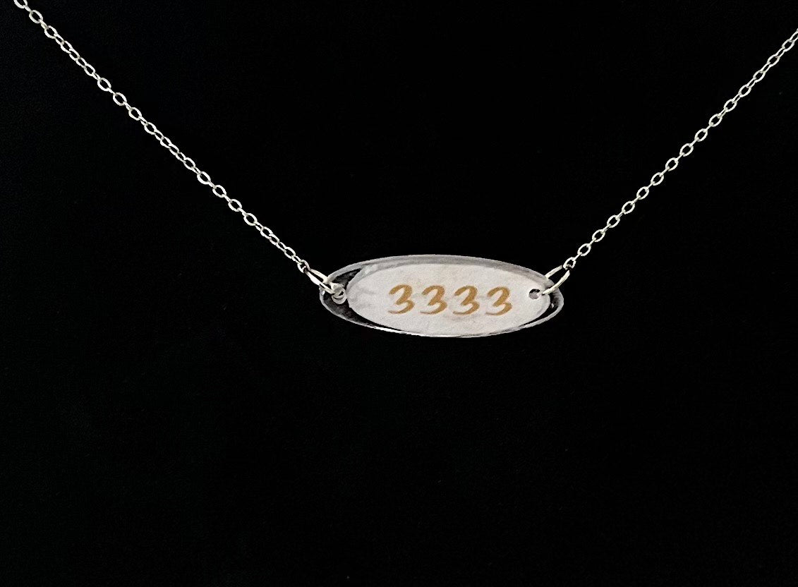 Angel number necklace (3333) on chain