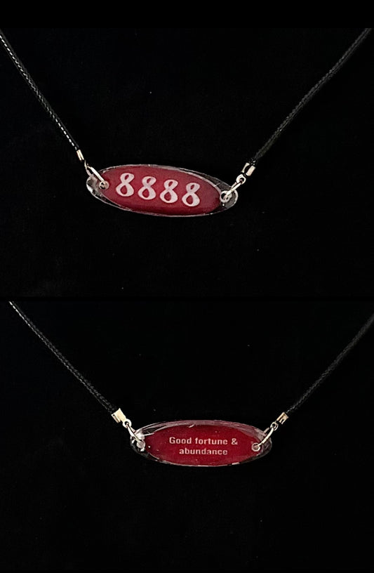 Angel number (8888) on black cord
