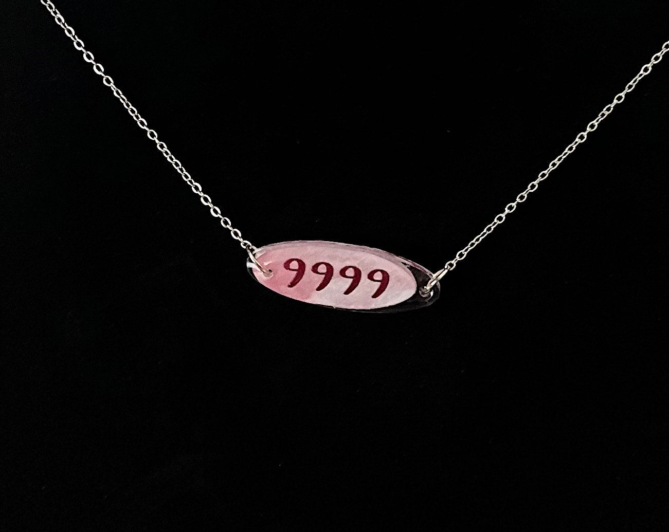 Angel number necklace (9999) on chain
