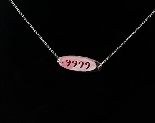 Angel number necklace (9999) on chain