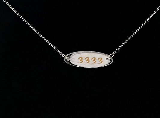 Angel number necklace (3333) on chain