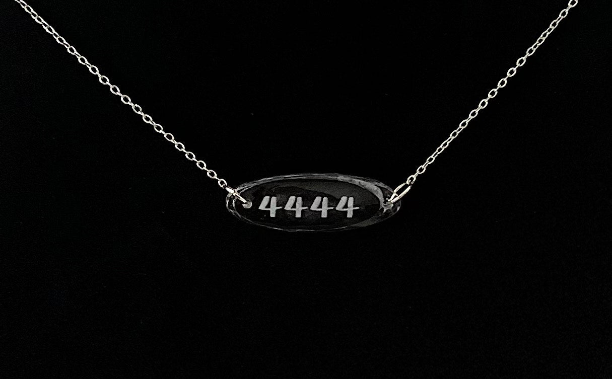 Angel number necklace (4444) on chain