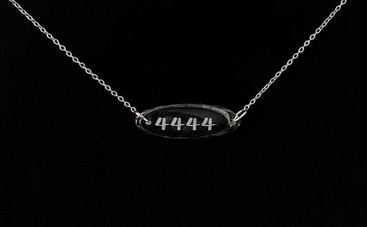Angel number necklace (4444) on chain