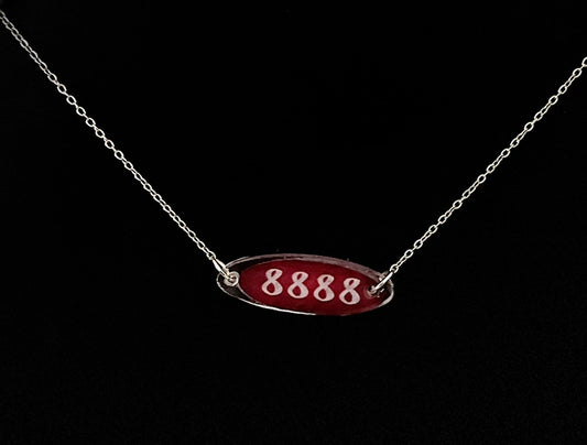 Angel number necklace (8888) on chain