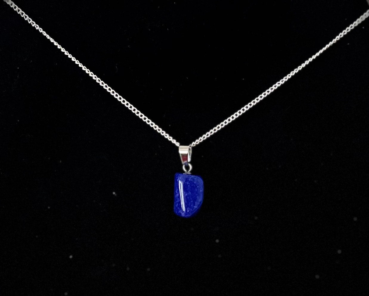 Gemstone necklace (LAPIS LAZULI) with Sterling Silver chain