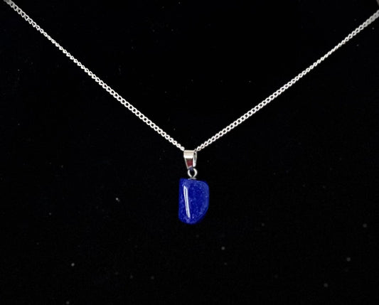 Gemstone necklace (LAPIS LAZULI) with Sterling Silver chain