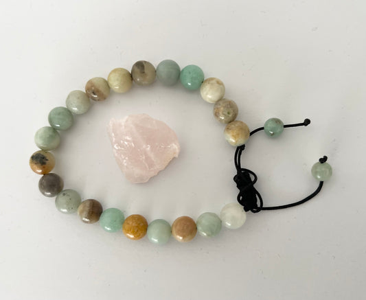Gemstone bracelet - Amazonite with Rose quartz